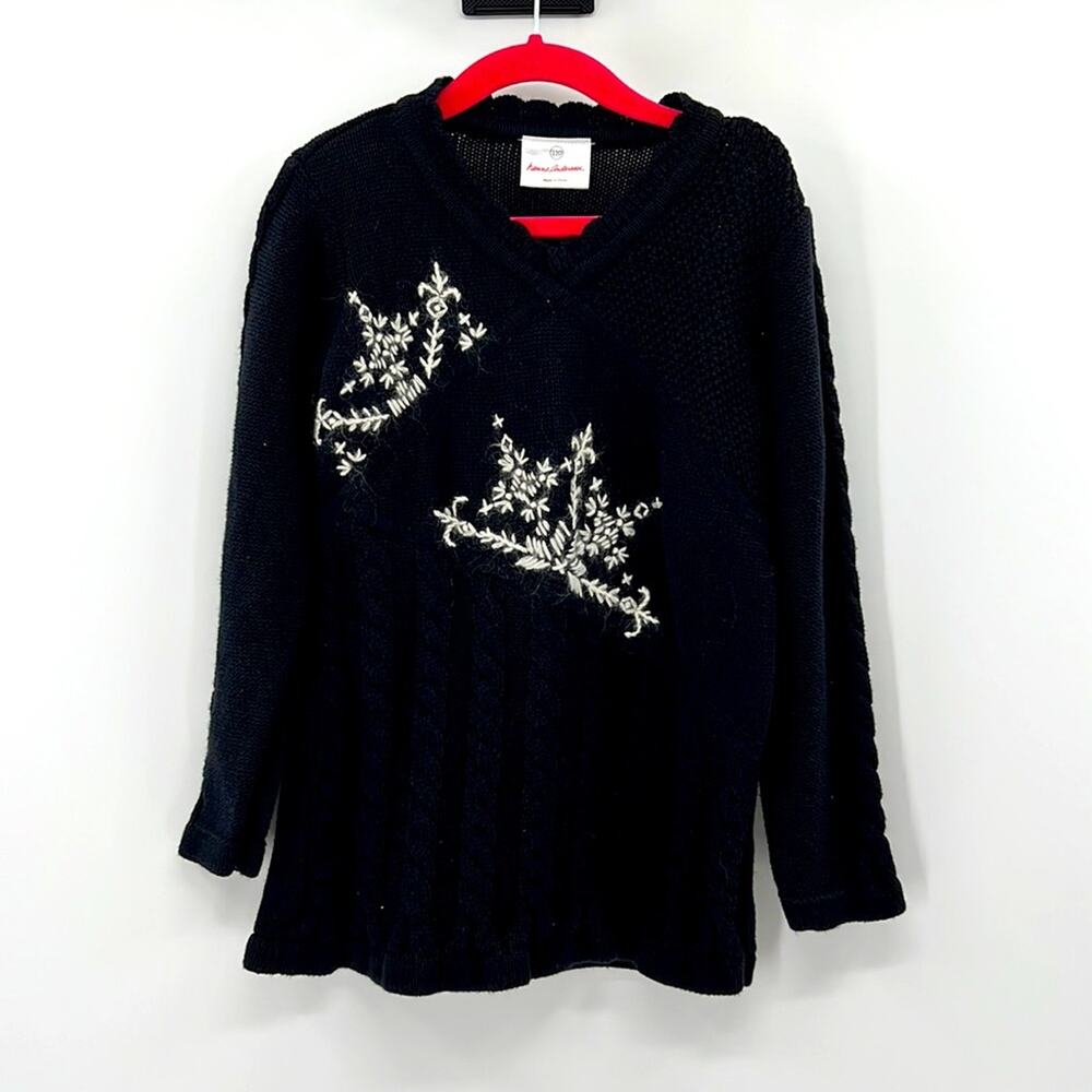 Hanna Andersson Snowflake Heavyweight Sweater - Black/White - 5T